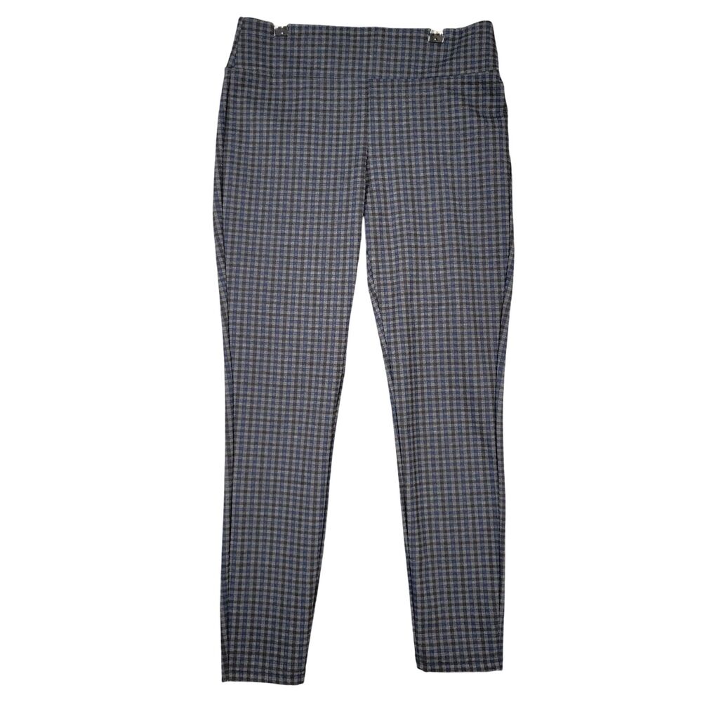 XCVI WEARABLES Gray Plaid High Rise Stretch Skinny Leg Pull On Pants SIZE MEDIUM